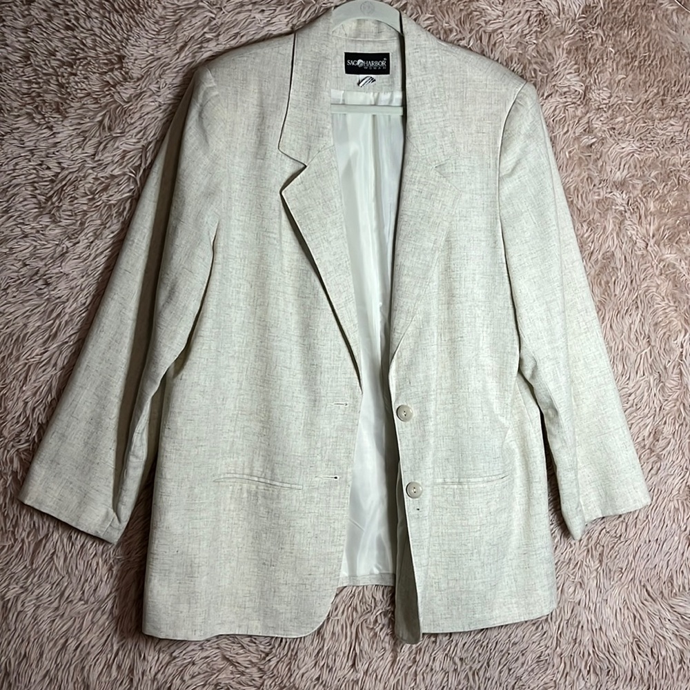Vintage Blazer Sag Harbor Linen Jacket Size 20W